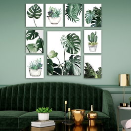 Wallity Conjunto de 9 Cuadros Decorativos MDF Multicolor